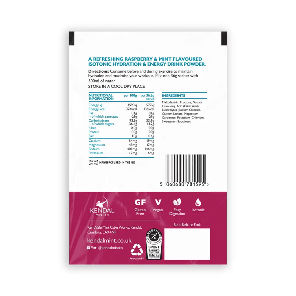 KMC ISO MIX +Electrolytes +Dual-Charge Carbs - Raspberry Mint 6 x 37g