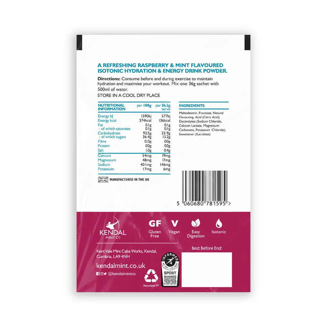 KMC ISO MIX +Electrolytes +Dual-Charge Carbs - Raspberry Mint 6 x 37g