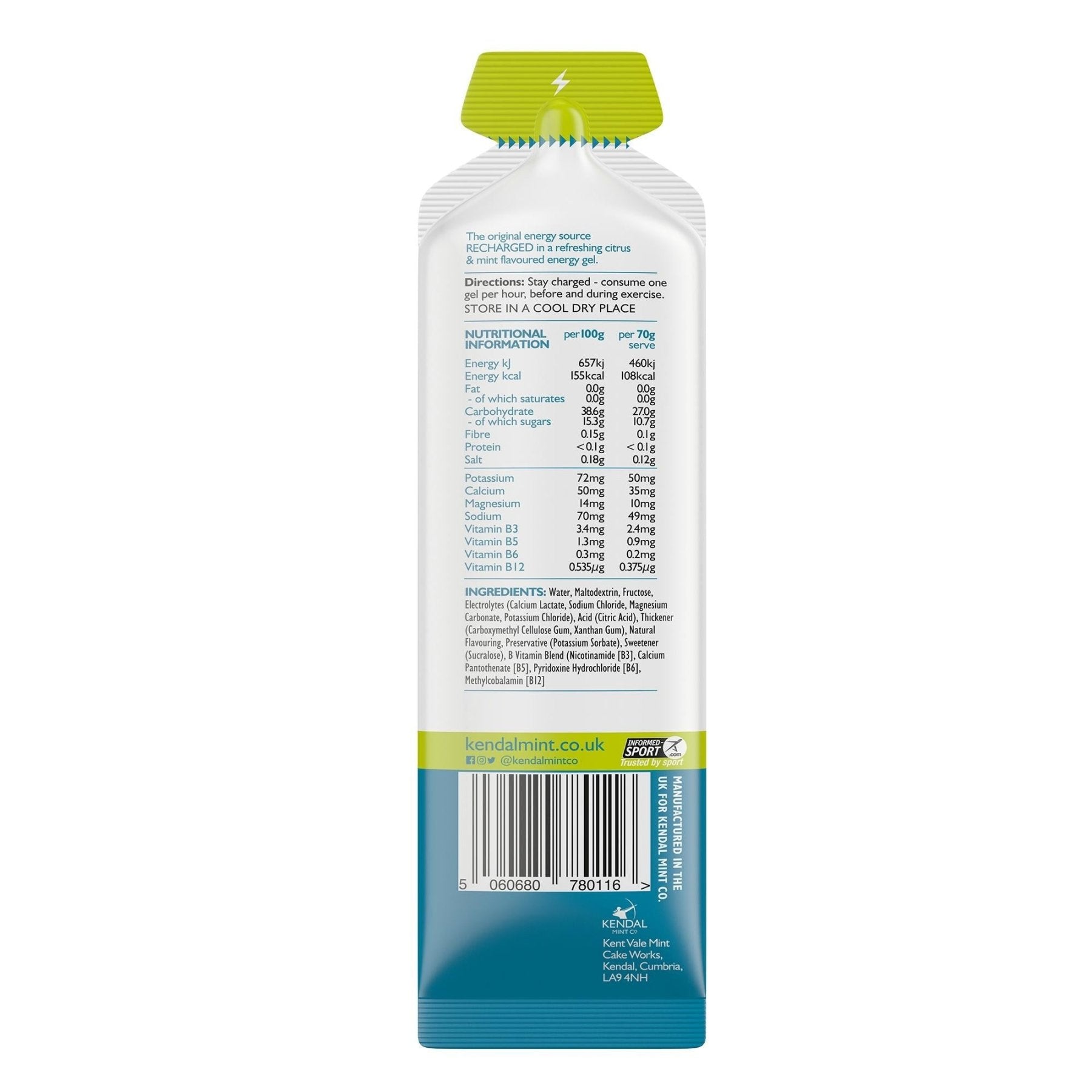 KMC NRG GEL Citrus & Mint Energy Gel 70g